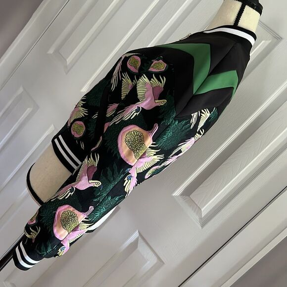 Bebe Black and Green Patterned Bomber Jacket - Picture 15 of 16